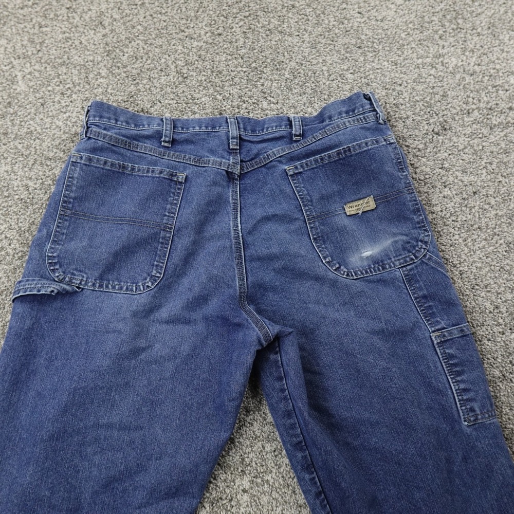 Wrangler Jeans‎ Mens 36X34 Dark Blue Denim Carpenter Pants Cargo Grunge Dad Work
